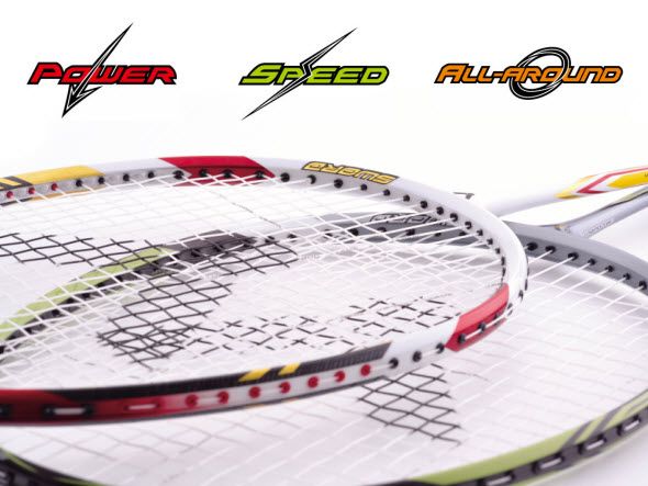 Three types of badminton racket